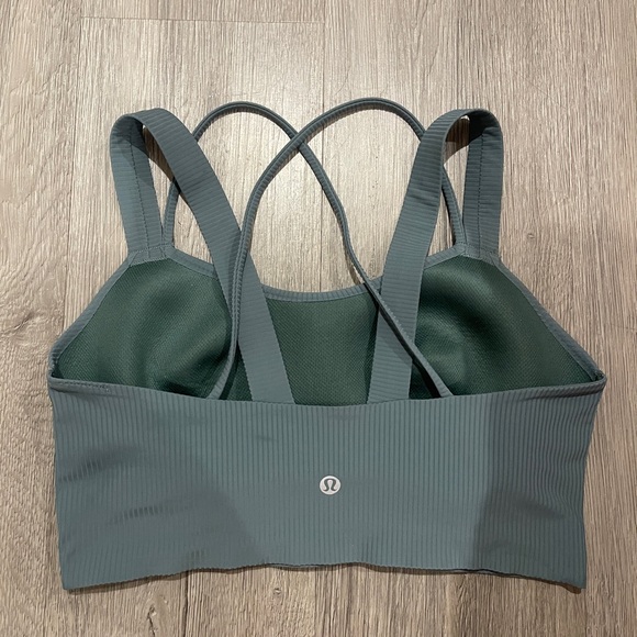 lululemon athletica 8 D/DD Double-Strap Ribbed Sports Bra in Moss Green - Picture 7 of 7